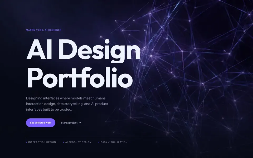 AI design portfolio screenshot