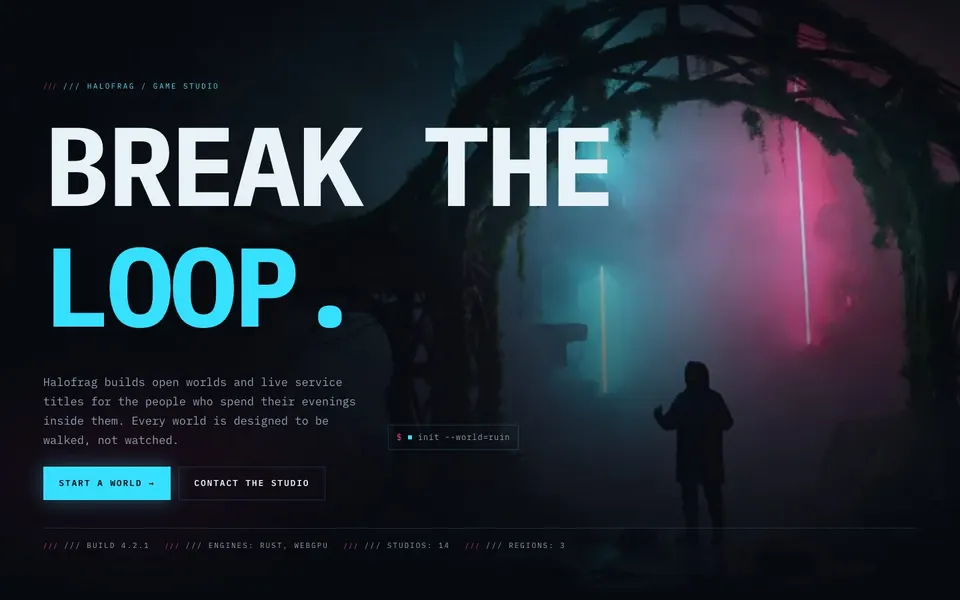 Cyberpunk game studio screenshot